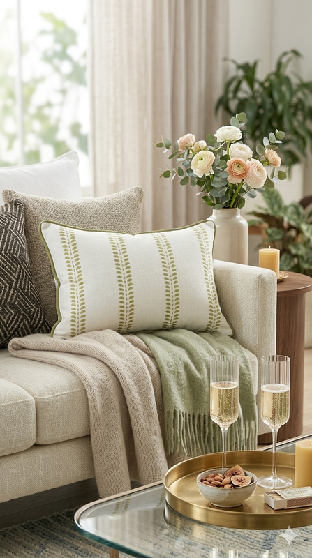 Thumbnail: Cotton Cushion Cover Leaf Design Rectangular Cushion Cover 12x24 Inches