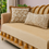 Thumbnail: Tan Boho 5 Seater Sofa Cover Set With Tassels|Tassel Sofa Throw 3+1+1 Seater