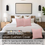 Thumbnail: Solid Peach Square Sofa Cotton Cushion Cover for Home Decor 16x16 Inches