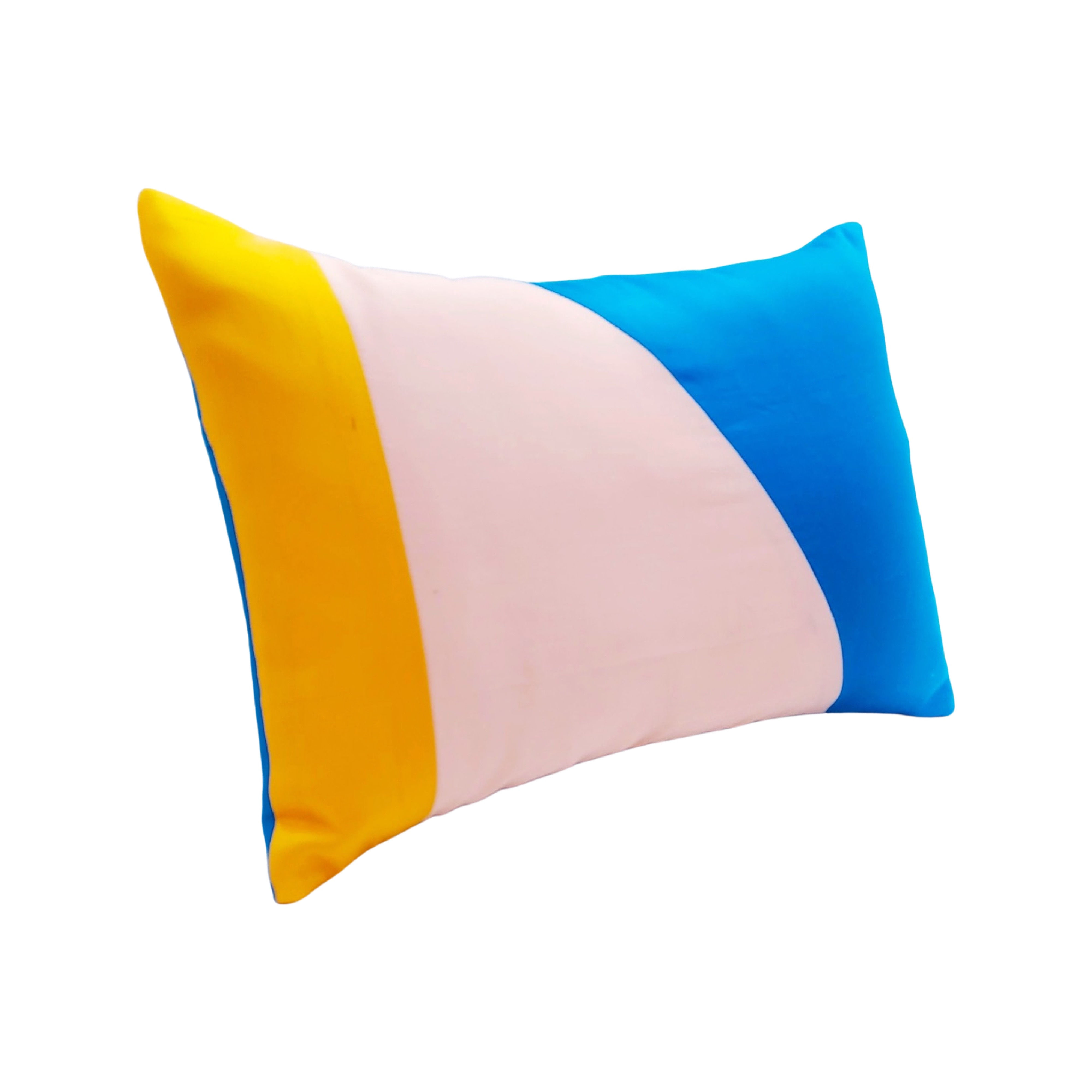 "Interior Design Must-Have: Rectangular Blush, Mustard, Teal Blue Cushion Cover"