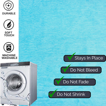 ภาพขนาดย่อ: L-Shaped Corner Sofa Cover, Solid Ice Blue Sofa Cover With white & Yellow Tassel