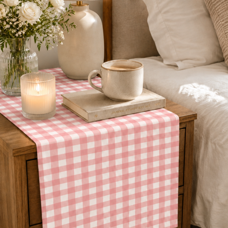 Indexkép: Pink-White Table Runner |Nightstand, Bed Side Table Cabinet