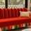 Miniature : Red Boho 5 Seater Sofa Cover Set With Tassel|Tassel Sofa Throw 2+2+1 Seater