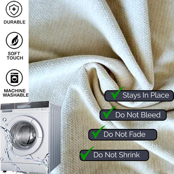 Thumbnail: L-Shaped Corner Sofa Cover, Solid Neutral Sofa Cover With White Tassel