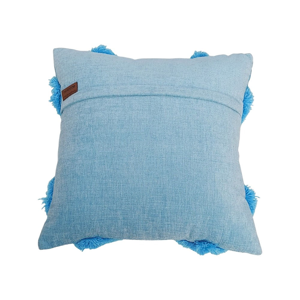 Blue Tufted Cushion Cover