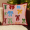 Miniaturbild: Christmas Bow Striped Red Pom-Pom Printed Square Cushion Cover 16x16 Inches