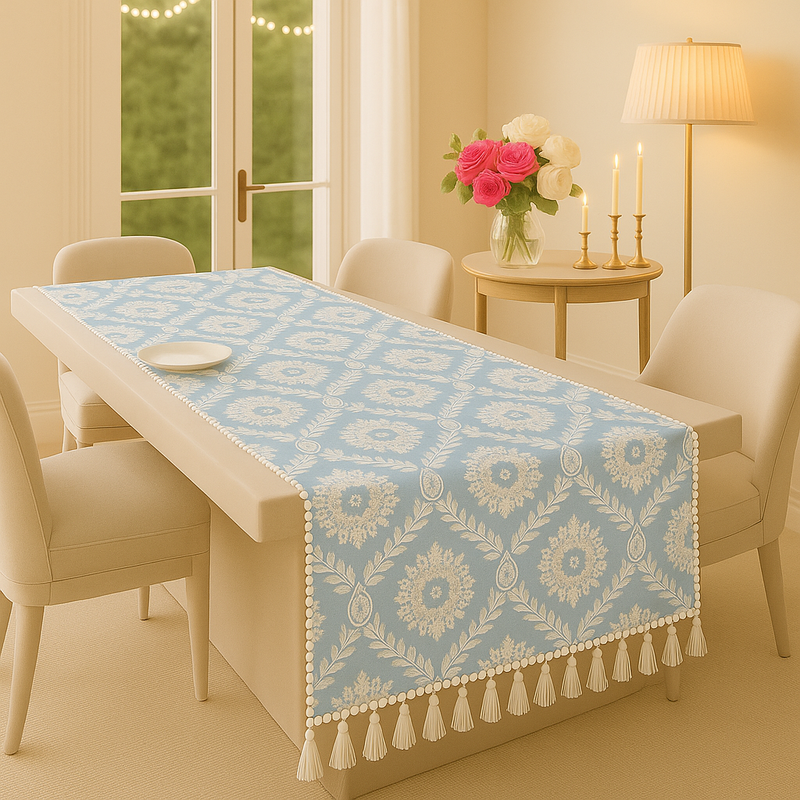 Thumbnail: Frosted Floral Multicoloured Table Runner Coffee Table, Living Room Sofa Table