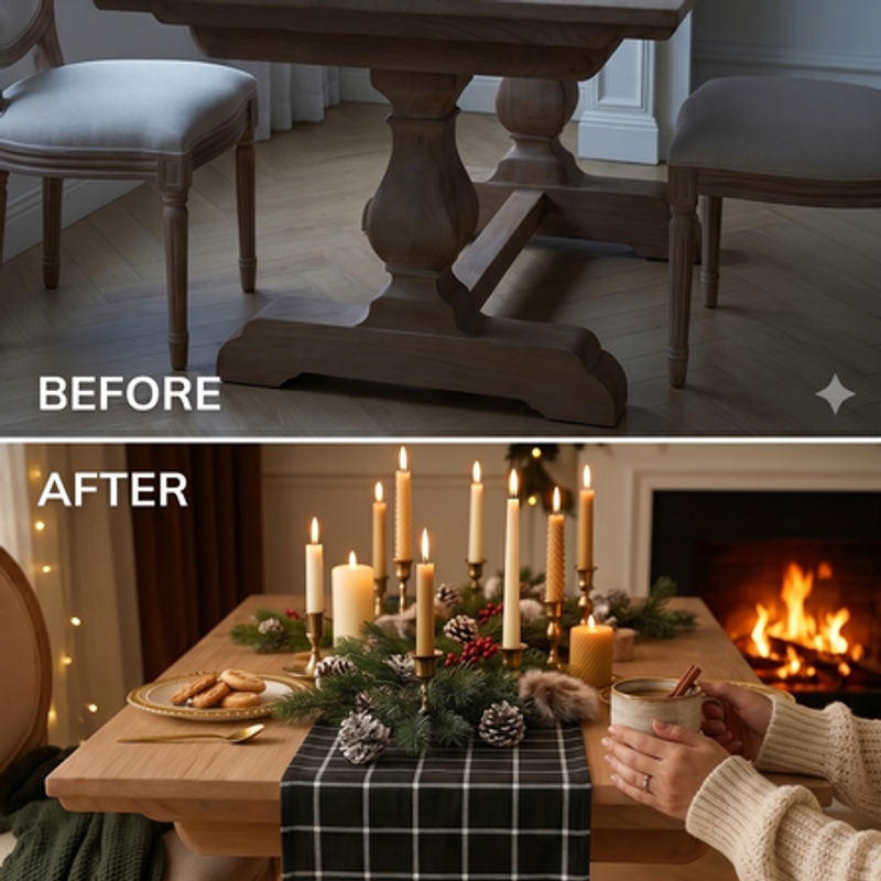 Minijatura: Scandinavian Black Cotton Table Runner Center Table Coffee Table Living Room