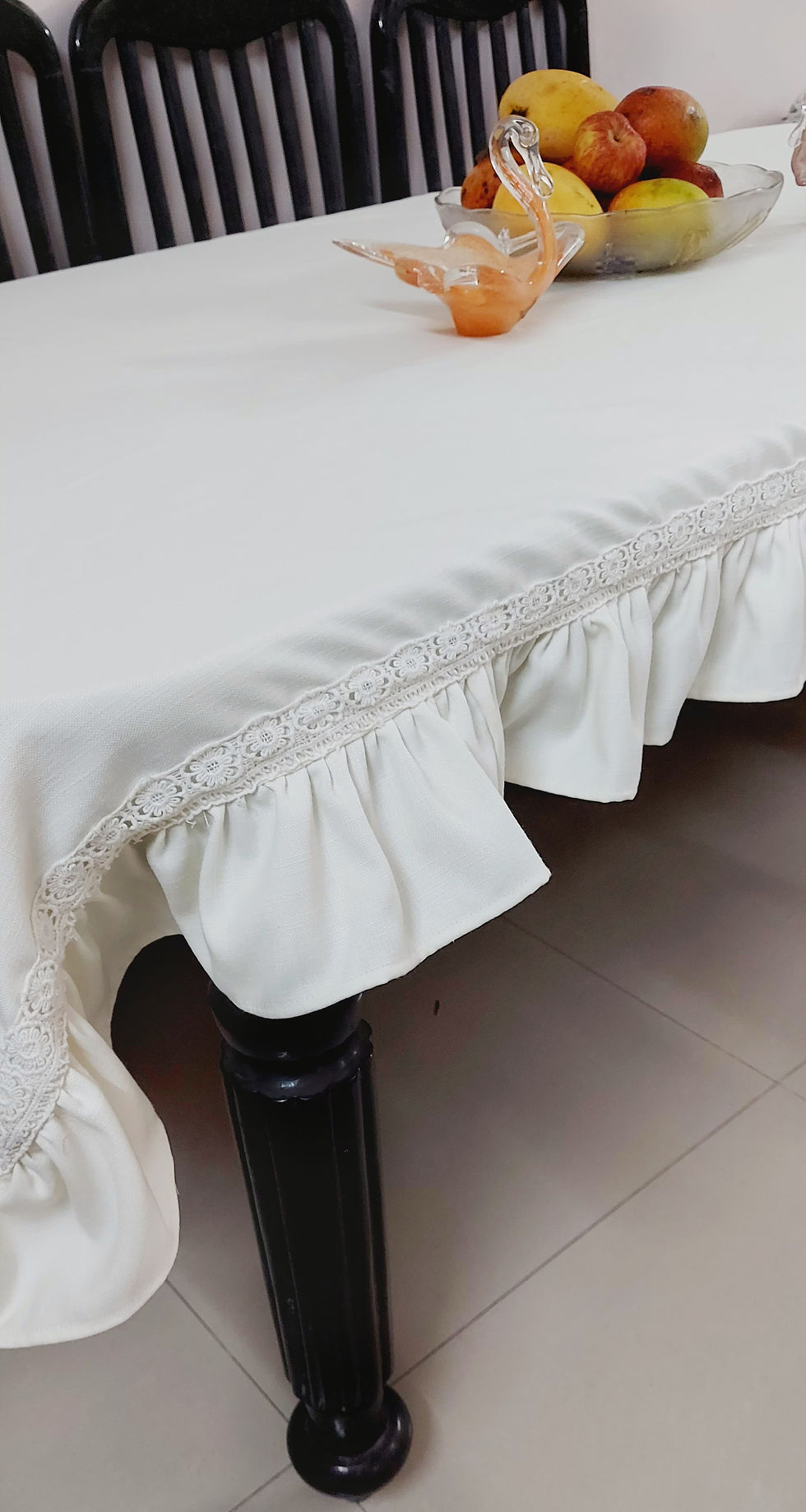 Thumbnail: Neutral Frill Dining Table Cover
