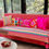 Miniatura: Rainbow Aztec Boho Sofa Cover With Corner Tassels| Modern Living Room Decor
