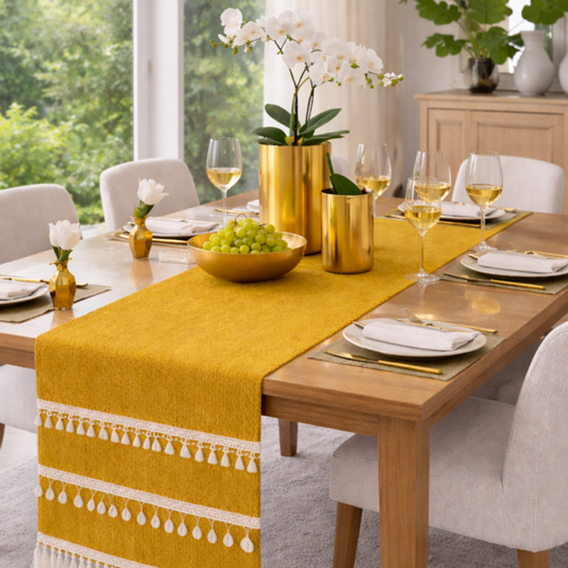 Thumbnail: Mustard Table Runner |Dresser Drawer Cabinet Entry Console