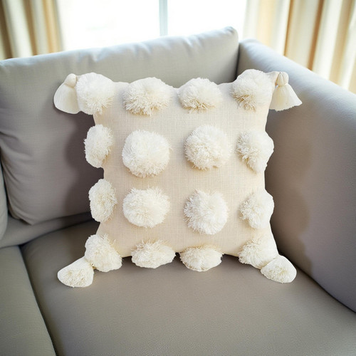 Square Cushion Target Throw Pillow Cover Decorative Pillow Pom Pom