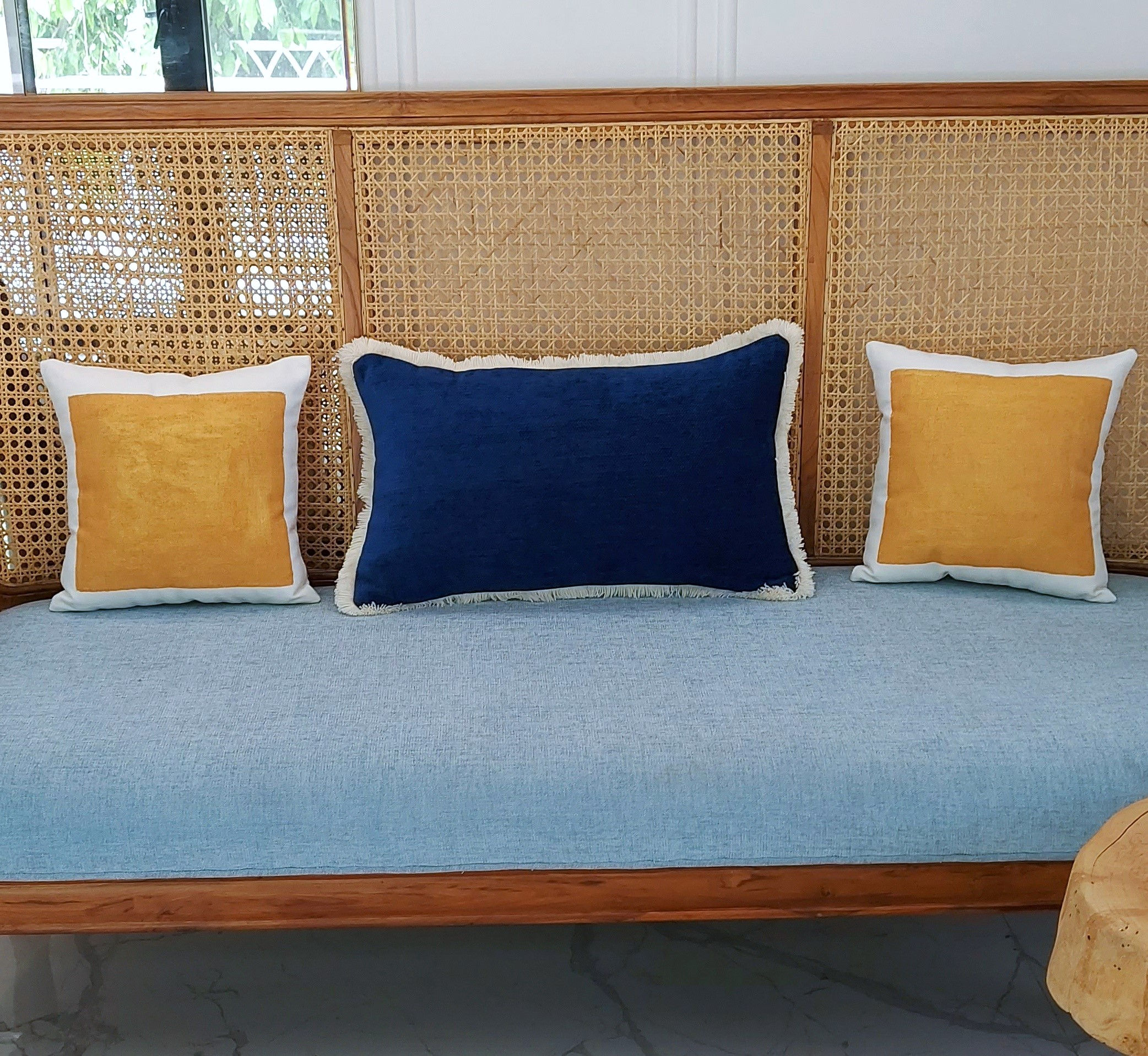 Blue Rectangular Cushion Cover