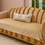 Miniatura: 3 Seater Sofa Cover With Tassels: Beige Moroccan Embroidered Back Cover