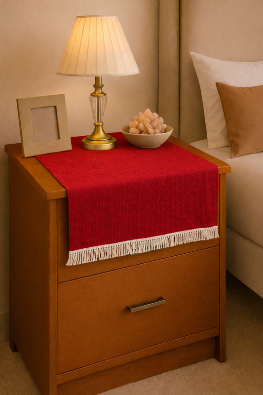 Miniatura: Red Table Runner |Nightsredd, Bed Side Table Cabinet