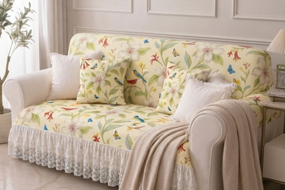 섬네일: L-Shaped Sofa Cover Sectional Large 2 Seater+2 Seater Lounger|Bird Floral