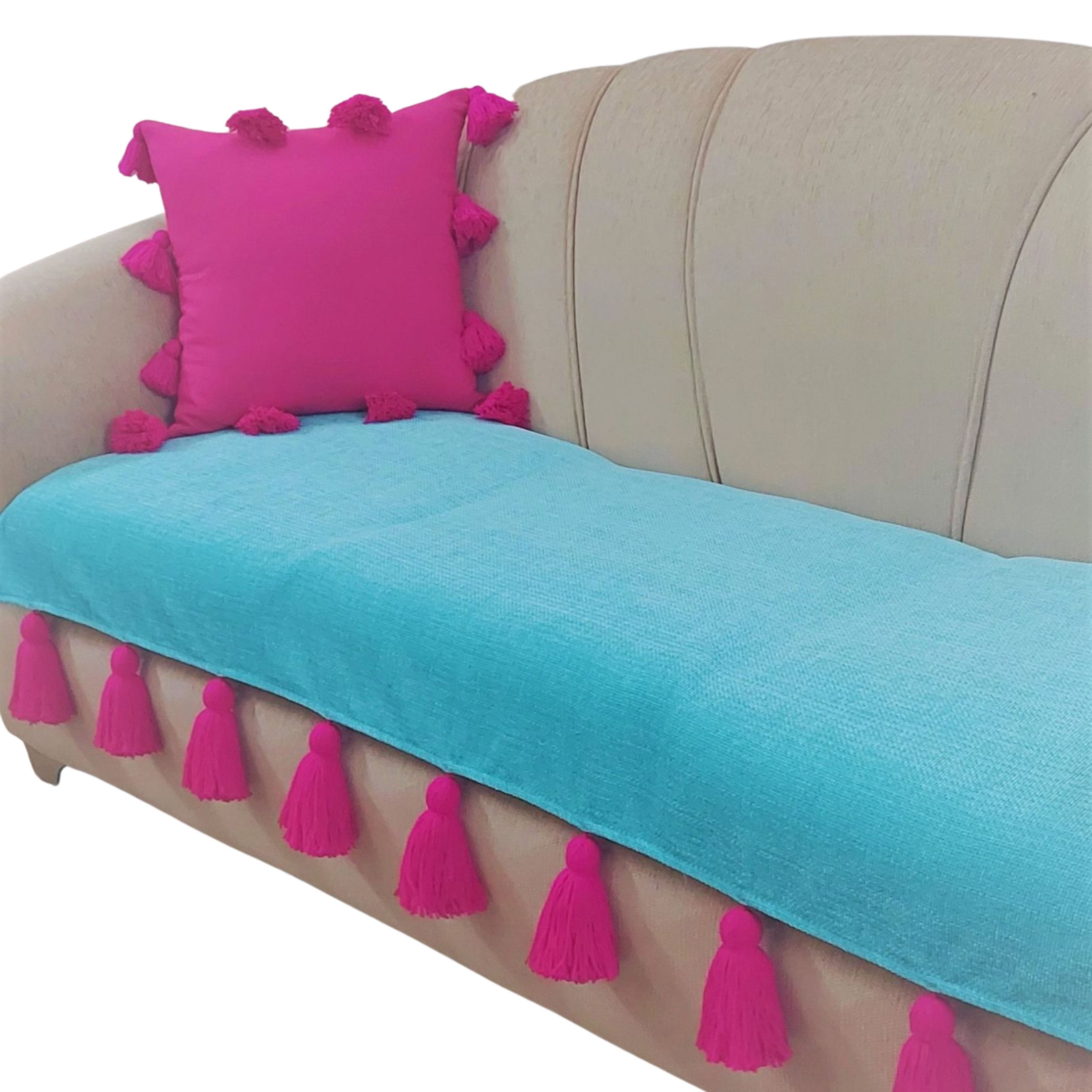 Two-Seater Printed Sofa Seat & Back Cover- Customizable