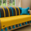 Miniatură: 2 Seater Sofa Cover With Tassels: Yellow Moroccan Embroidered Back Cover