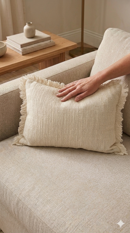 Миниатюра: Neutral Cotton Baskeweave  Rectangular Cushion Cover 12x24 Inches