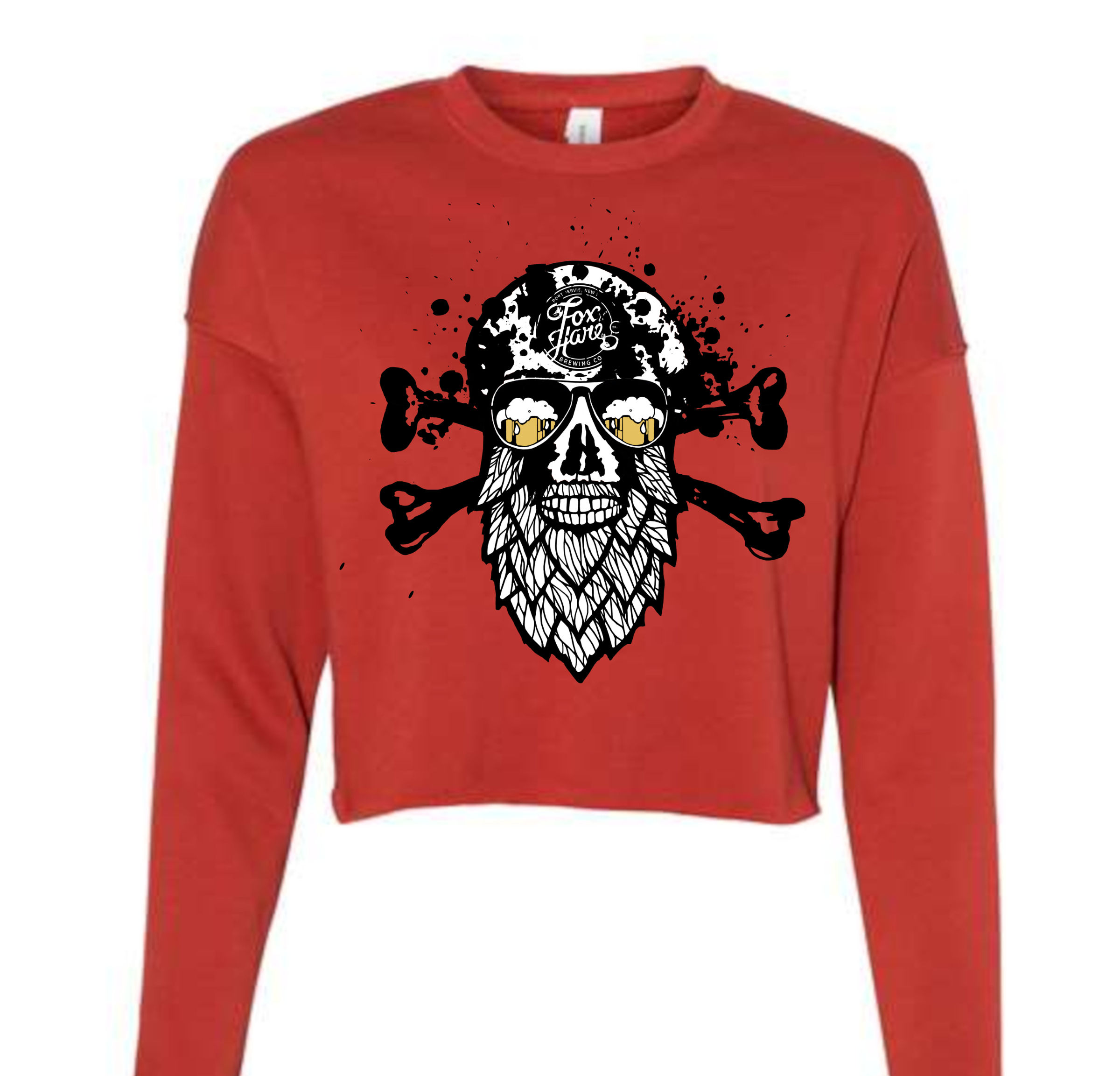 Women's Hop Head Crop Fleece Sweatshirt (Brick)