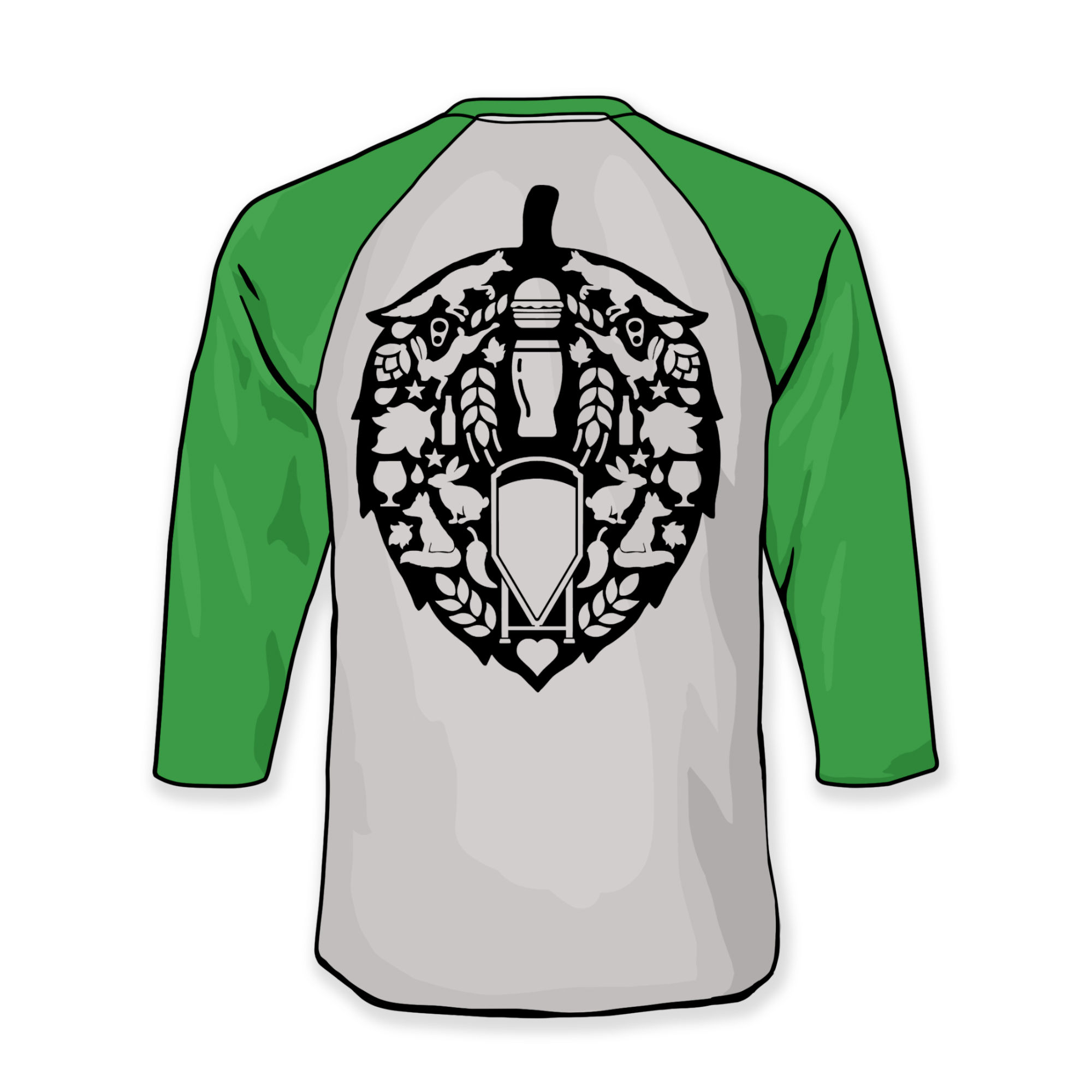 Green and Gray Baseball Tee