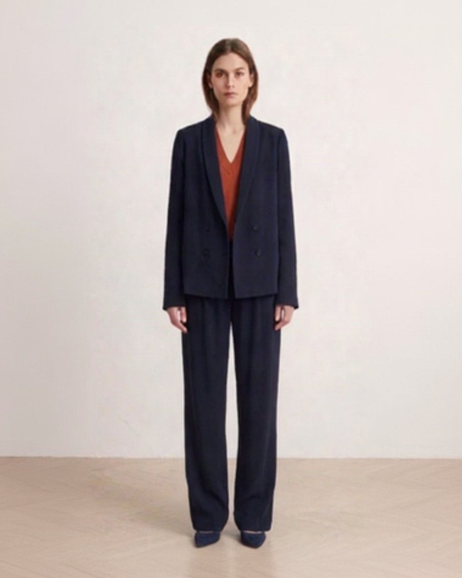 Soft drapped jacket over matching soft pant