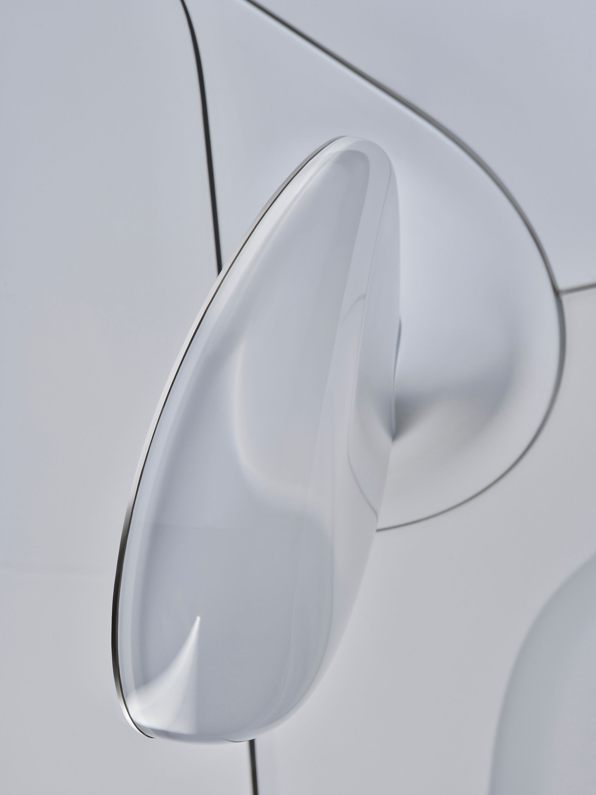 side mirror detail on white concept car designed by Sabine Marcelis for Renault