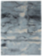 large area rug, artists pattern in blue marble
