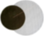 Rug of overlapping circles, gray circle rug, green circle rug, with pink line