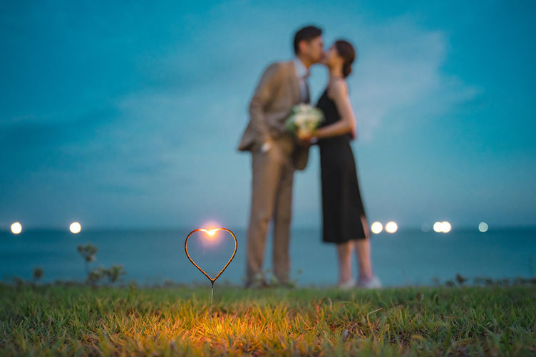 海邊浪漫夜景濟州婚紗照 濟州婚紗攝影 One Plus One Wedding