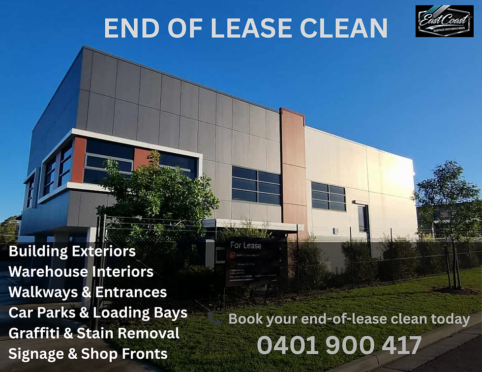 End of lease clean for commercial premises and residential homes