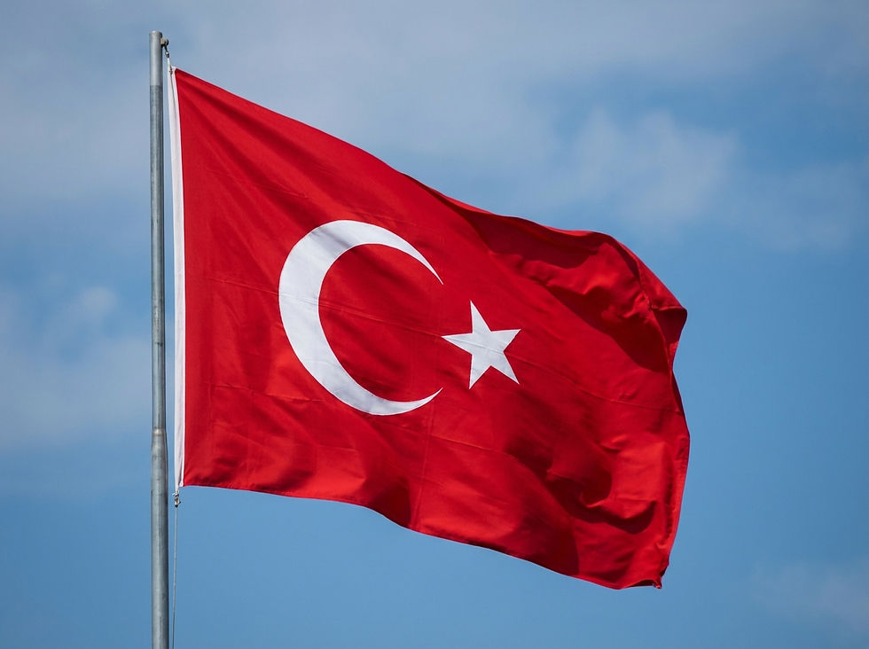 Turkey national flag waving