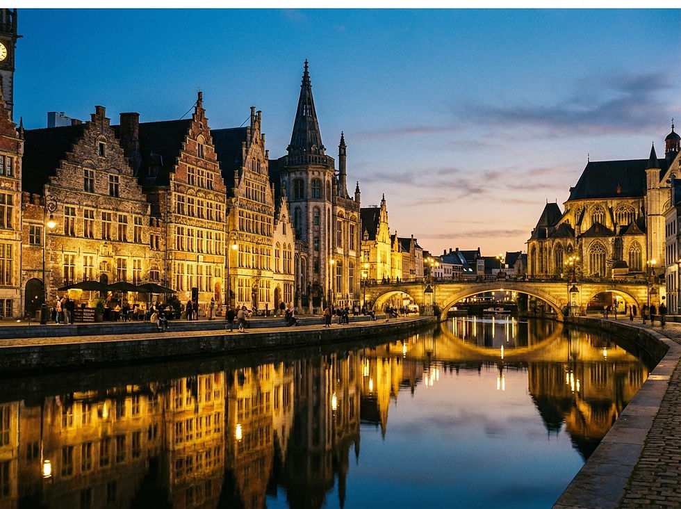 architectural photography, the Grand-Place in Brussels with ornate guildhalls and the Town Hall, Belgium, golden hour lighting, landscape 485x363
