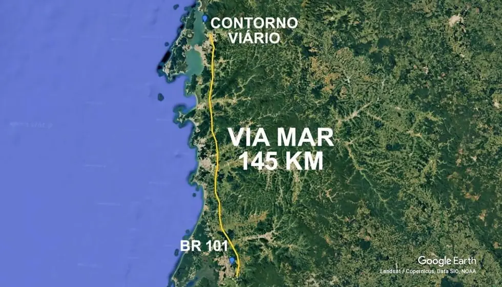 Via Mar terá trecho passando por Luiz Alves