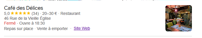 image des commentaires client du café des délices