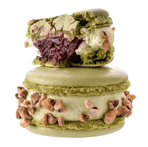 Macaron Pistache Griotte
