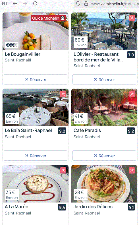 image des notes du café des délices sur la page MICHELIN