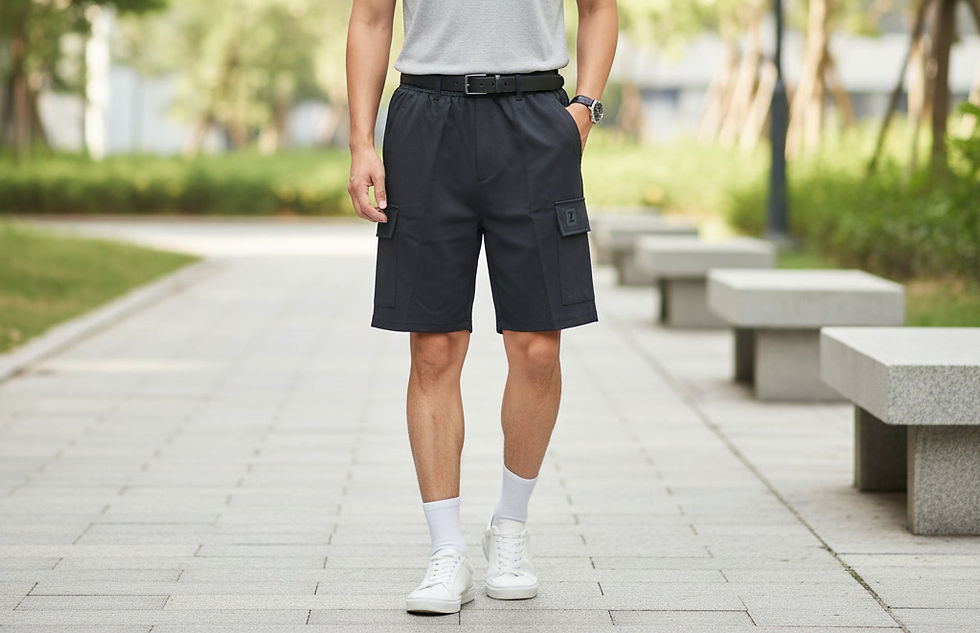 Thumbnail: Zoff Stretchable Cotton Cargo Drawstring Shorts with Belt Loop
