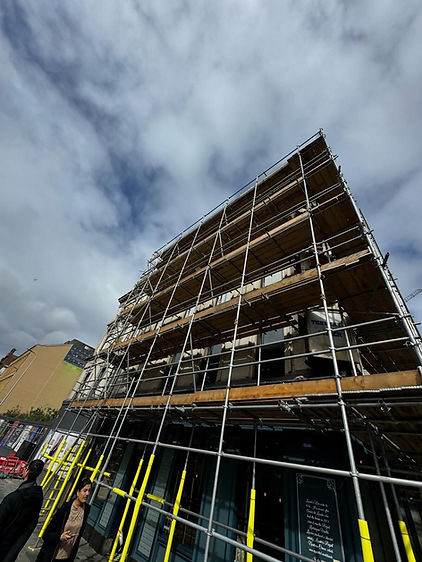 High scaffolding erected