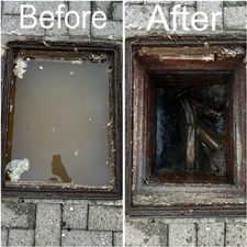 Before and after pipe clean