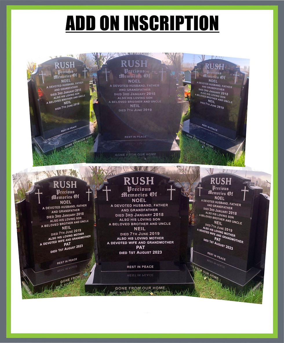 Add on inscription black marble