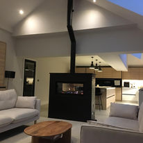 Large log burner installed