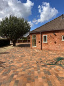 New orange block paved driveway
