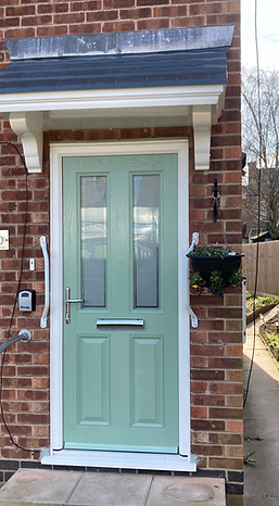Green front door