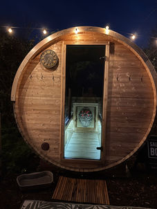 Hidden sauna at night