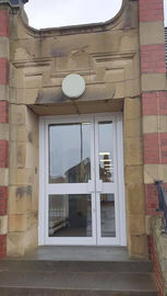 A large white door