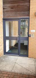 A large business door