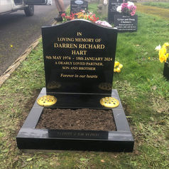 Hart small black granite headstone