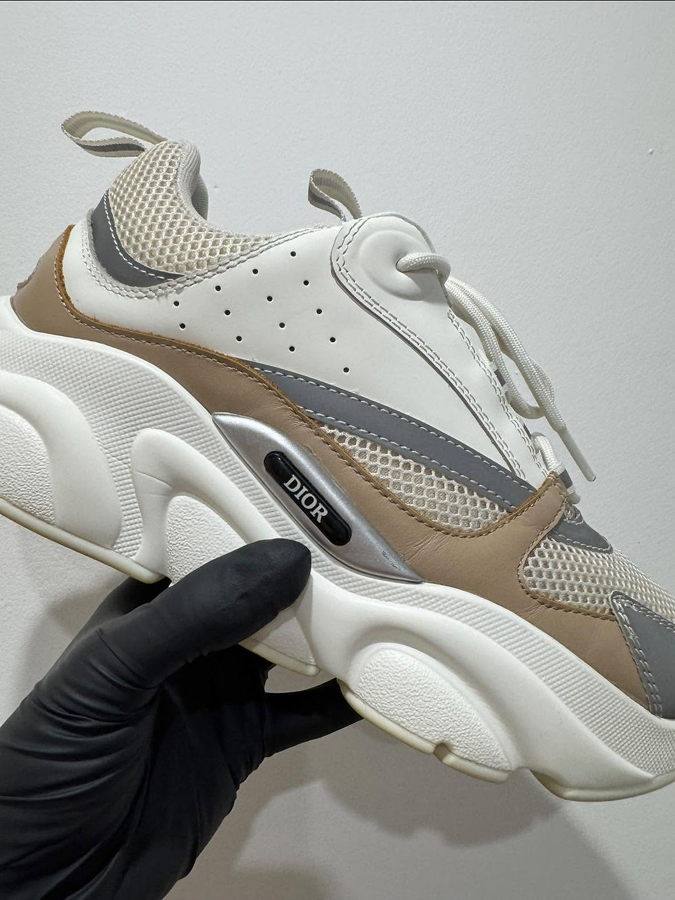 Designer Dior trainers cleaned to a high-quality finish.