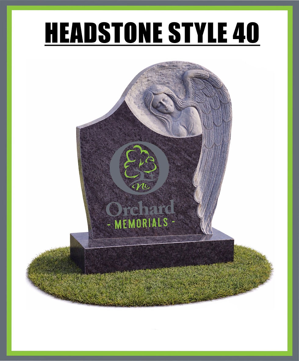 Bespoke Headstone angel in corner